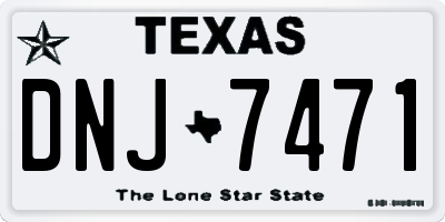 TX license plate DNJ7471