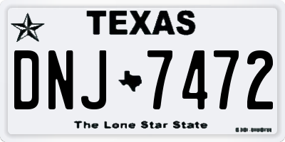 TX license plate DNJ7472