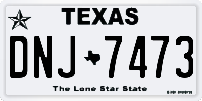 TX license plate DNJ7473