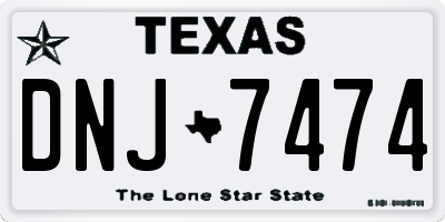 TX license plate DNJ7474