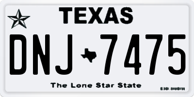 TX license plate DNJ7475