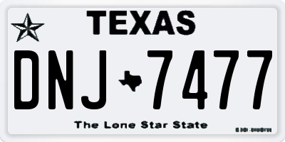 TX license plate DNJ7477