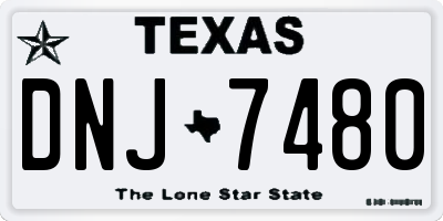 TX license plate DNJ7480