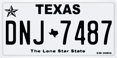 TX license plate DNJ7487