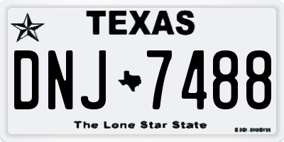 TX license plate DNJ7488
