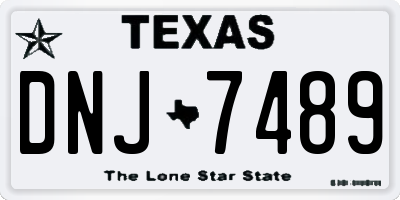 TX license plate DNJ7489