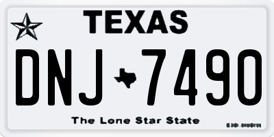 TX license plate DNJ7490
