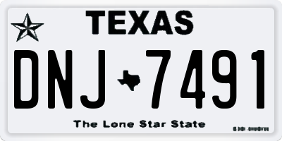 TX license plate DNJ7491