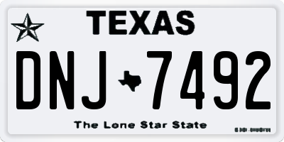 TX license plate DNJ7492