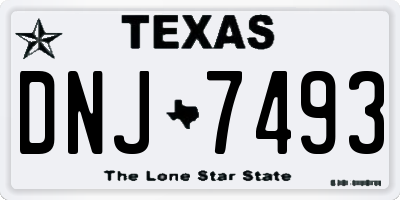 TX license plate DNJ7493