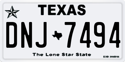TX license plate DNJ7494