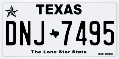 TX license plate DNJ7495