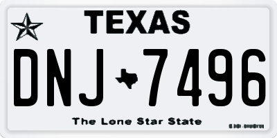 TX license plate DNJ7496
