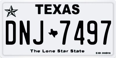 TX license plate DNJ7497