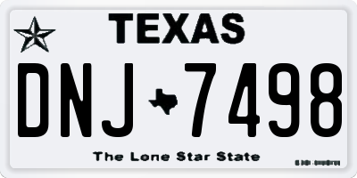 TX license plate DNJ7498
