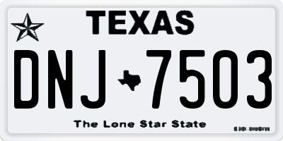 TX license plate DNJ7503