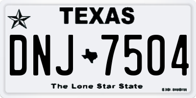 TX license plate DNJ7504