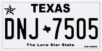 TX license plate DNJ7505