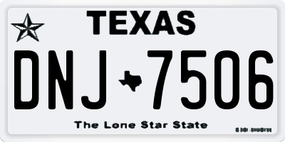 TX license plate DNJ7506