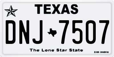 TX license plate DNJ7507