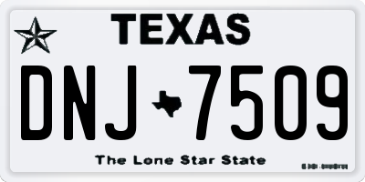 TX license plate DNJ7509