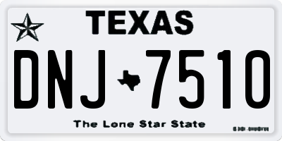 TX license plate DNJ7510