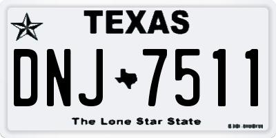 TX license plate DNJ7511