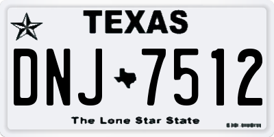 TX license plate DNJ7512