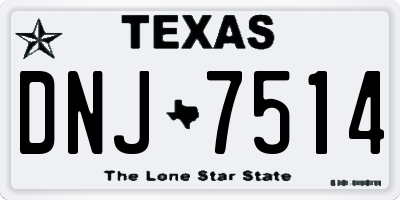 TX license plate DNJ7514