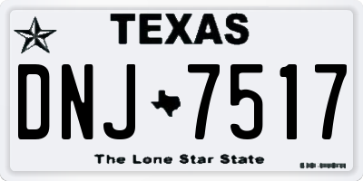TX license plate DNJ7517