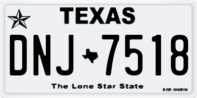 TX license plate DNJ7518
