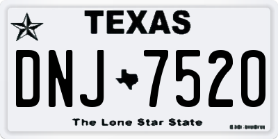 TX license plate DNJ7520
