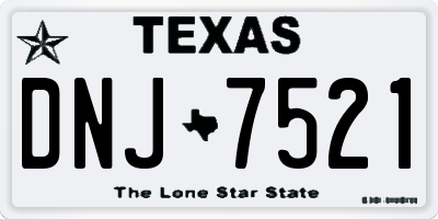 TX license plate DNJ7521