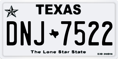 TX license plate DNJ7522
