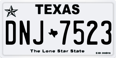 TX license plate DNJ7523
