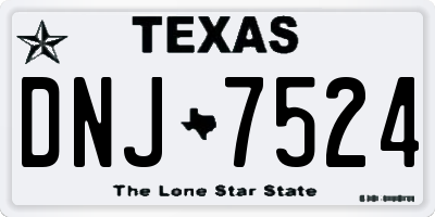 TX license plate DNJ7524