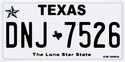 TX license plate DNJ7526