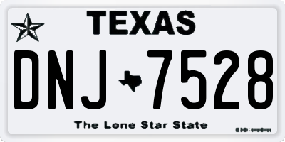 TX license plate DNJ7528