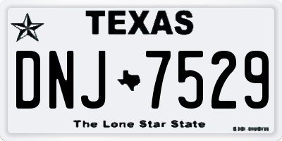 TX license plate DNJ7529