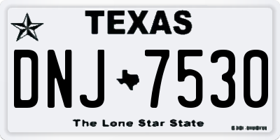 TX license plate DNJ7530