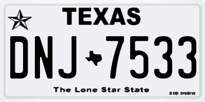 TX license plate DNJ7533