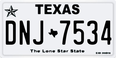 TX license plate DNJ7534