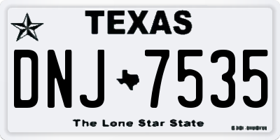 TX license plate DNJ7535