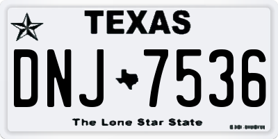 TX license plate DNJ7536