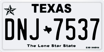 TX license plate DNJ7537