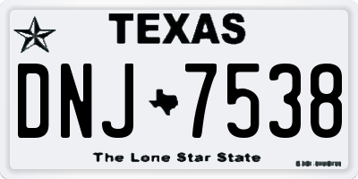 TX license plate DNJ7538