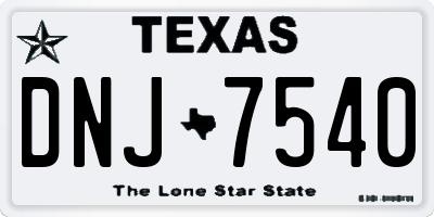 TX license plate DNJ7540