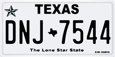 TX license plate DNJ7544