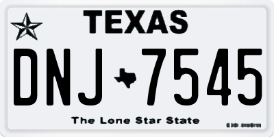 TX license plate DNJ7545