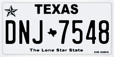 TX license plate DNJ7548